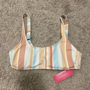Pastel Striped Bikini Top